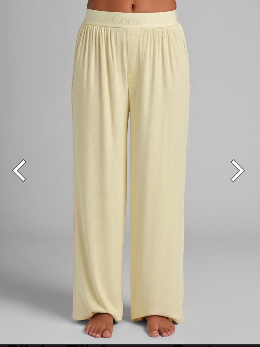 Slinky Rib Lounge Pant in Buttercream